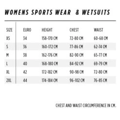 Jobe Verona Top Women 1.5mm Black 13 Jobe Verona Top Women 1.5mm Black -Water Sports Supplies 303517201 sizetable 500x500 2