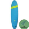 Mobyk 8.0 Classic Long Surfboard - Blue Curacao -Water Sports Supplies ClassicLong BlueCuracao Front FINS 500x500 2