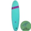Mobyk 7.0 Classic Long Surfboard - Turquoise -Water Sports Supplies ClassicLong Turquiose Front FINS 500x500 1
