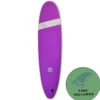 Mobyk 7.6 Classic Long Surfboard - Violet Jade -Water Sports Supplies ClassicLong VioletJade Front FINS 500x500 1