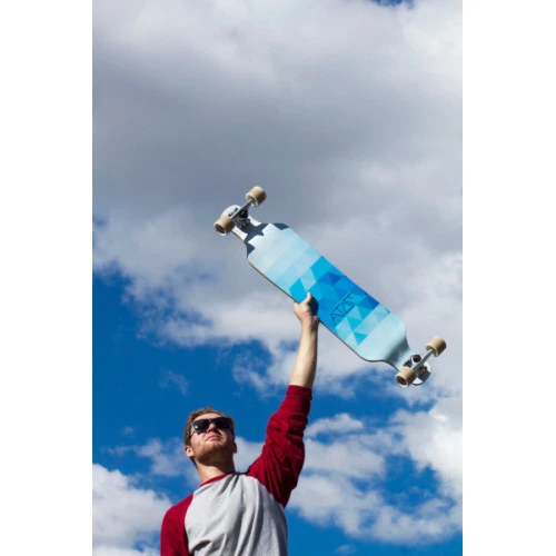 Atom Drop Deck Longboard - 39 Inch (Blue Triangles) 4 Atom Drop Deck Longboard - 39 Inch (Blue Triangles) - Image 2