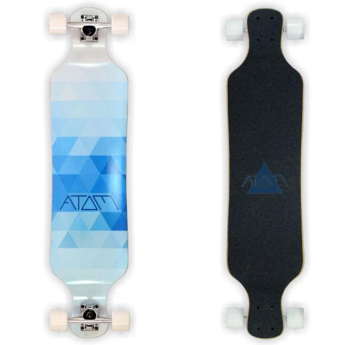 Atom Drop Deck Longboard - 39 Inch (Blue Triangles) 3 Atom Drop Deck Longboard - 39 Inch (Blue Triangles)