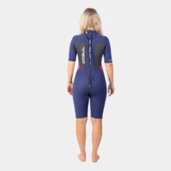 GUL Response Ladies 3/2mm Flatlock Shorty Wetsuit - Navy Paisley -Water Sports Supplies gul response shorty women navy paisley 1 500x500 1