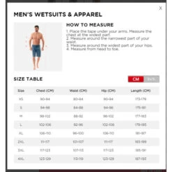 Jobe Toronto 2mm Long John Wetsuit Men -Water Sports Supplies jobe mens wetsuit apparel size chart 500x500 2