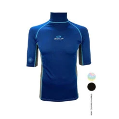 Sola Mens Short Sleeve Rash Vest - Navy/Marl Grey