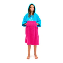 Surflogic Poncho Junior - Cyan Neon Pink